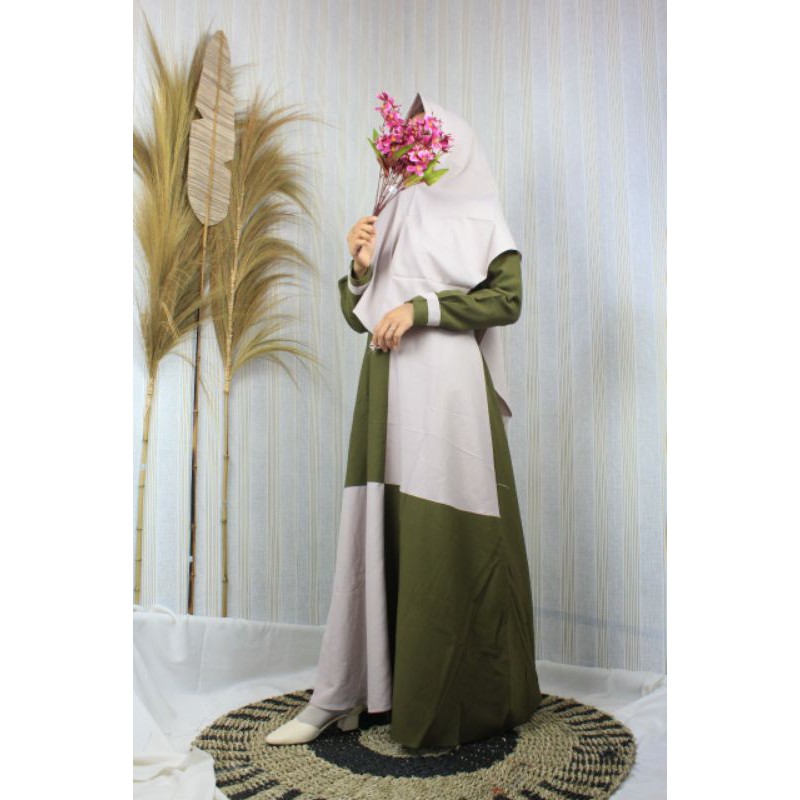 GAMIS set syari itycrepe original NISFI Busana Muslim Syari remaja terbaru modis hijaber ootd polos