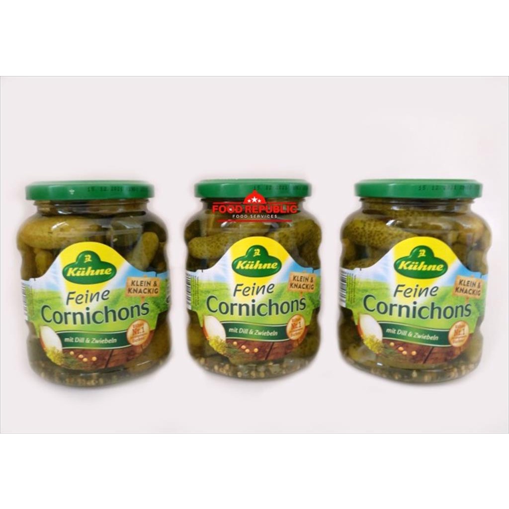 Kuhne Cornichons 330 GR / Ketimun Acar Asam Manis / Pickled Gherkins