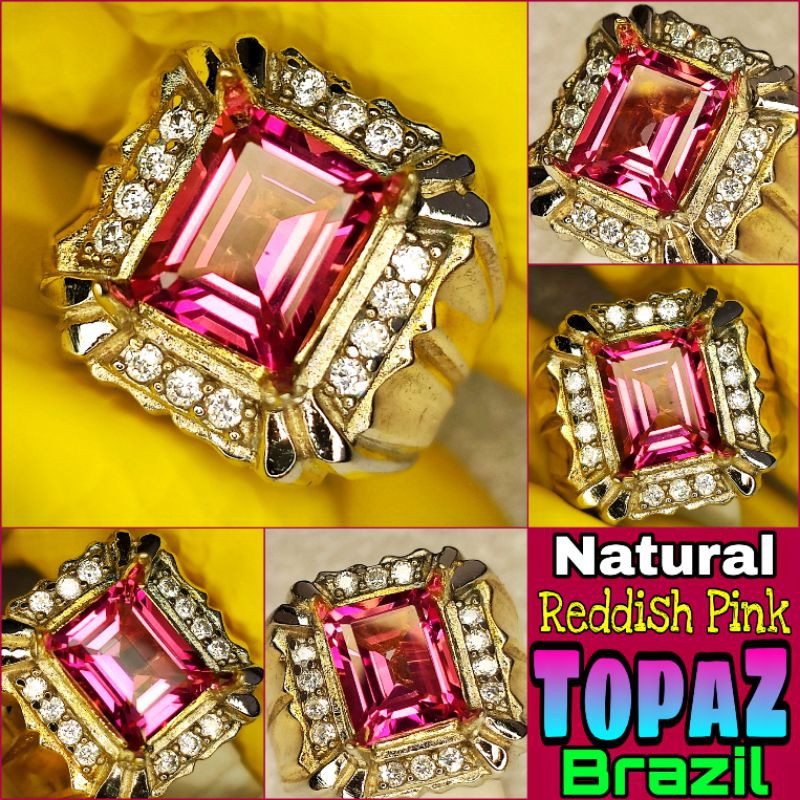 NATURAL REDDISH PINK TOPAZ BRAZIL MEMO Bkn Sapphire Blue Yellow Green Star Ruby Burma