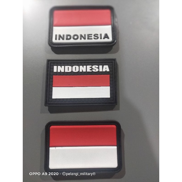 patch rubber logo Indonesia&amp;merah putih /tempelan karet tactical