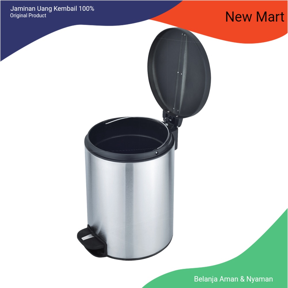 Krisbow Tempat Sampah Injak Stainless 5 Liter