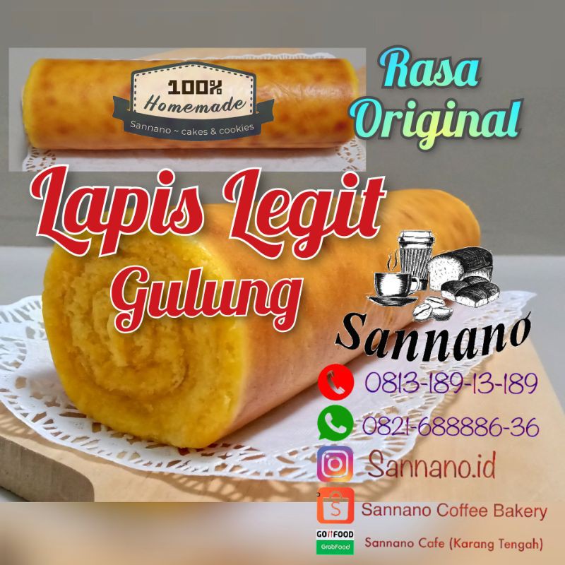 

(Free Ongkir) Kue Lapis Legit Gulung (Rasa Original)/Cake/Kue/Bolu