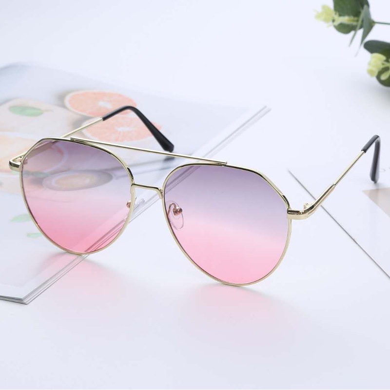 Kacamata Fashion Pria&Wanita Lensa Bulat Fashion Korean Unisex Varian Warna Import-Ka-47 C3 Ungu Pink