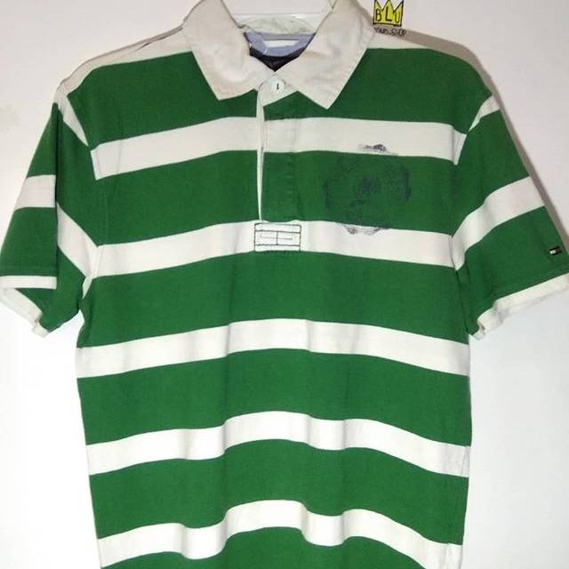 tommy hilfiger green polo shirt