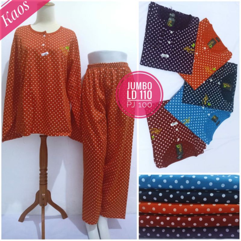 BABYDOLL JUMBO KAOS LENGAN PANJANG // GROSIR SET BAJU TIDUR PP WANITA DEWASA PIYAMA