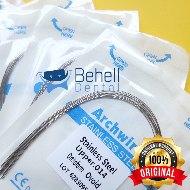 1Pack isi 10pics KAWAT GIGI BEHEL WIRE SS STAINLESS STEEL 012 014 016 018 1 pack UPPER/LOWER UP LOW BEHELLDENTAL KAWAT NITI STAINLESS STEEL