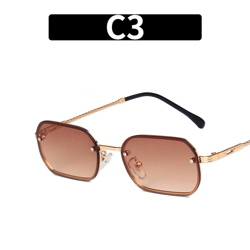 (YUZHU) COD Gaya Korea Fashion Ocean Piece Logam Bingkai Kecil Kacamata Wanita Kacamata Perlindungan UV