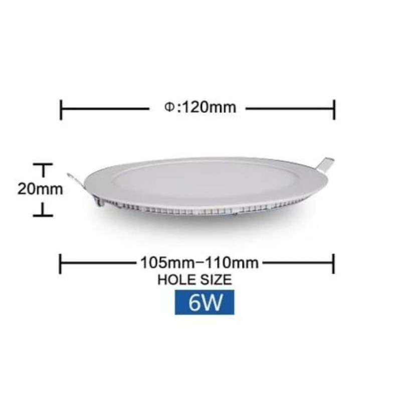 Lampu Downlight IB / Panel LED 6 Watt Bulat Tipis MS-506