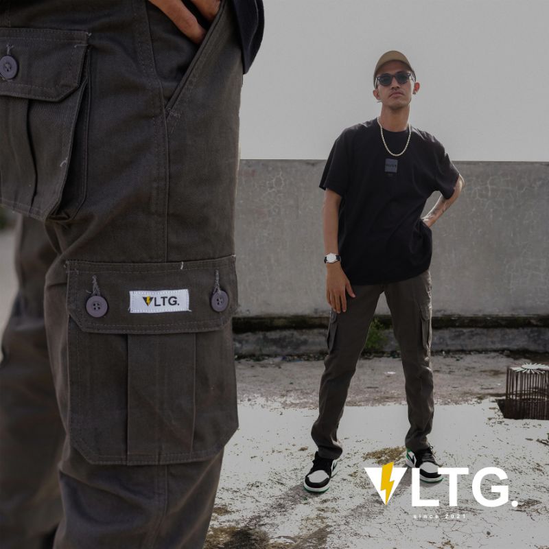 Celana Cargo Panjang VLTG.industry Warna Dark Grey Kualitas Bahan Premium Grade A