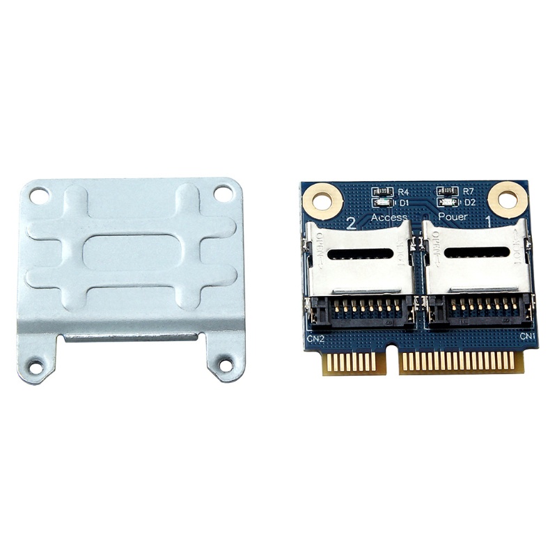 Btsg Untuk Laptop Dual Micro- SD SDHC SDXC TF to Mini PCIe Memory Card Reader MPCIe