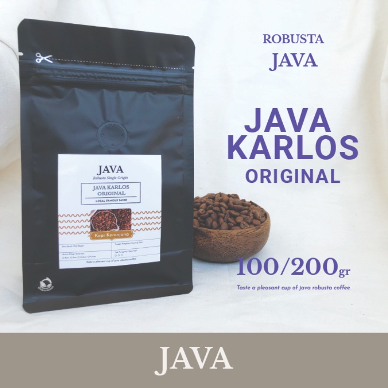 

Robusta Java Karlos Original Kopi Bean, Bubuk 100-200gr