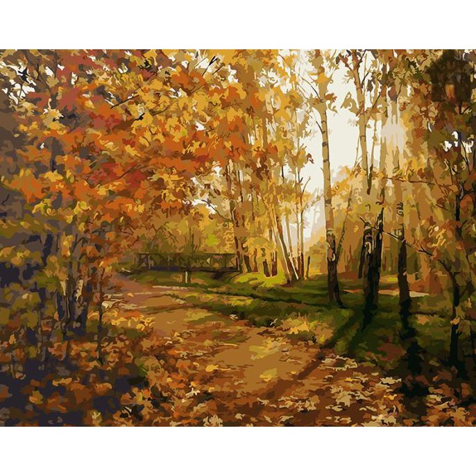 

DIY - Set Melukis / painting by number kit - NATURE 40x50cm. part-3 - Woods 6271