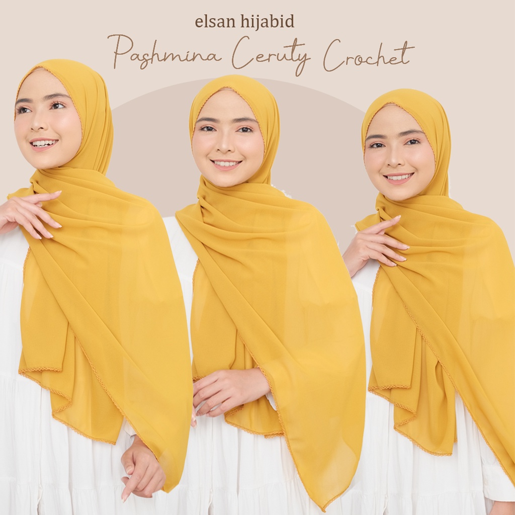 Pashmina Crochet Ceruty Babydoll / size 180*75 /