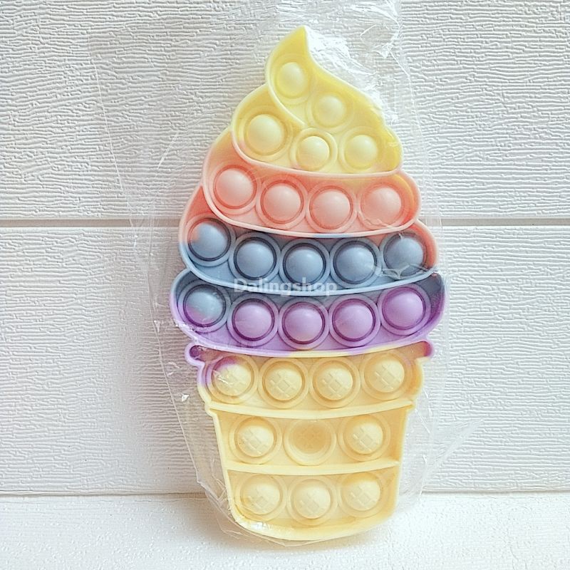 DALINGSHOP Pop it Fidget Mainan Go Bang fox Mind Mainan Anti Stress  Pop Pop itko-Ice cream cone🍦Tebal