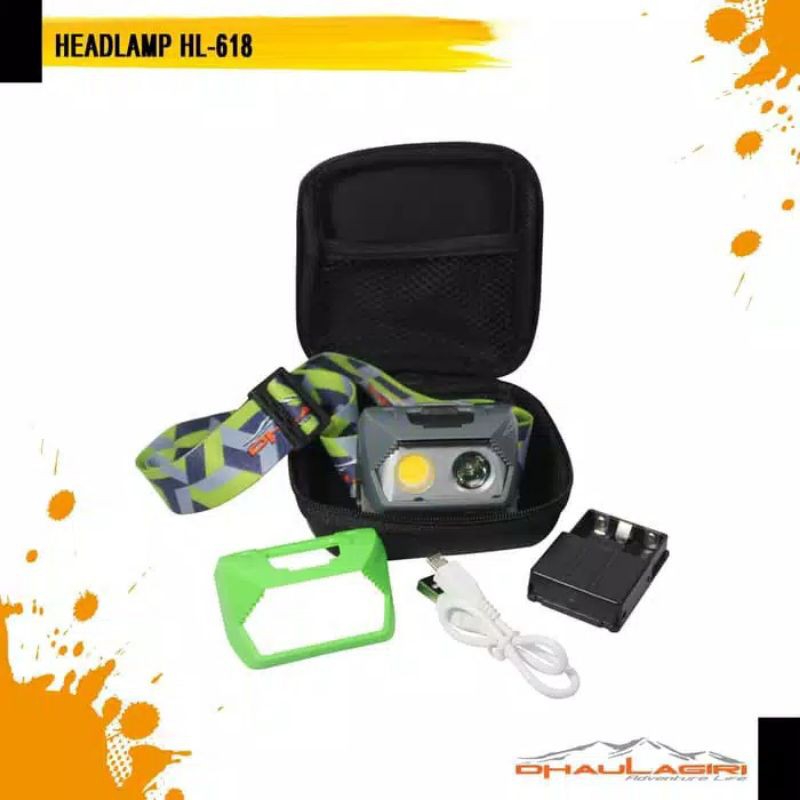 HEADLAMP SENTER KEPALA USB 618 DHAULAGIRI