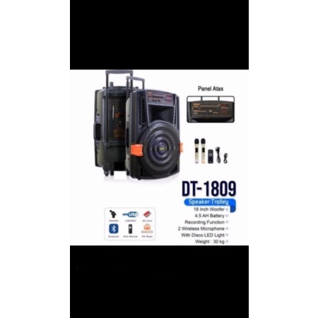 SPEAKER PORTABLE DAT DA-1809 BRUETOOTH USB 18 INCH GARANSI RESMI