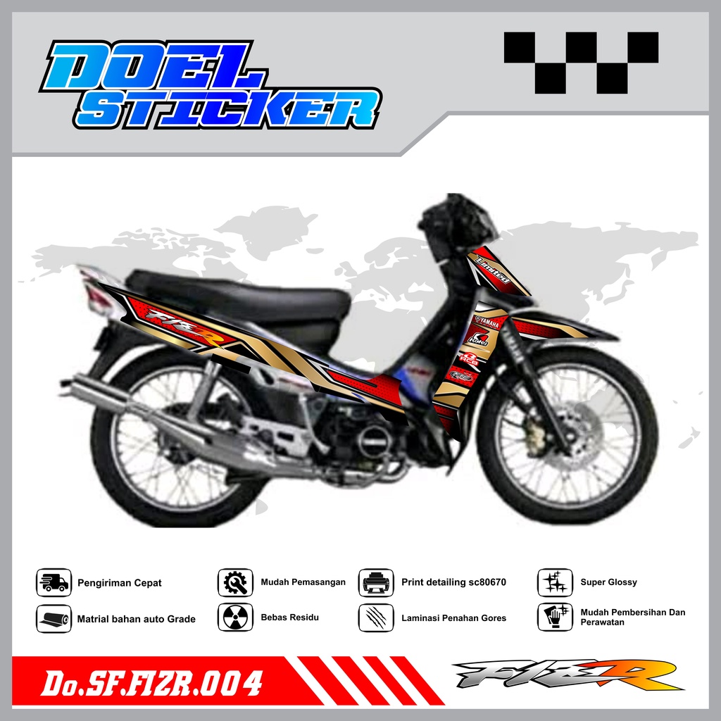 STICKER STRIPING FIZ R - STICKER STRIPING LIST VARIASI HOLOGRAM , CROME FIZ R DOEL 004