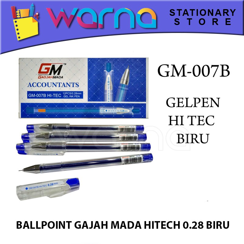 PEN PULPEN BOLPEN BALLPOINT GAJAH MADA HITECH 0 28