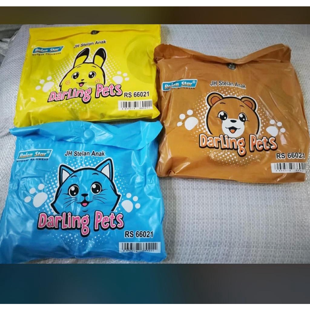 Jas Hujan Anak Darling Pets Motif Anak Lucu