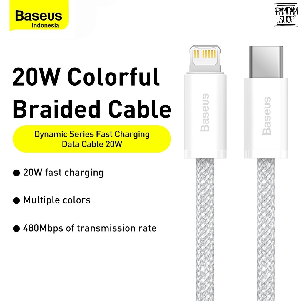 Baseus Original Kabel Data Dynamic Series Type C to Lightning 20W Iphone PD 1M 1 Meter Ip 11 12 13 Max Pro Ori Tipe C Cable