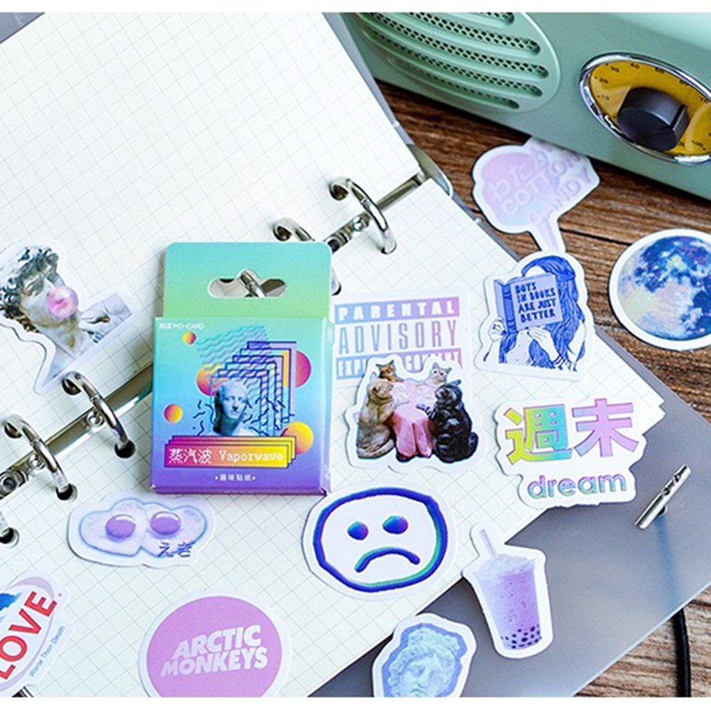 

Stiker Scrapbook Sticker Bujo Lucu Art Artistic Seni (46 pcs)