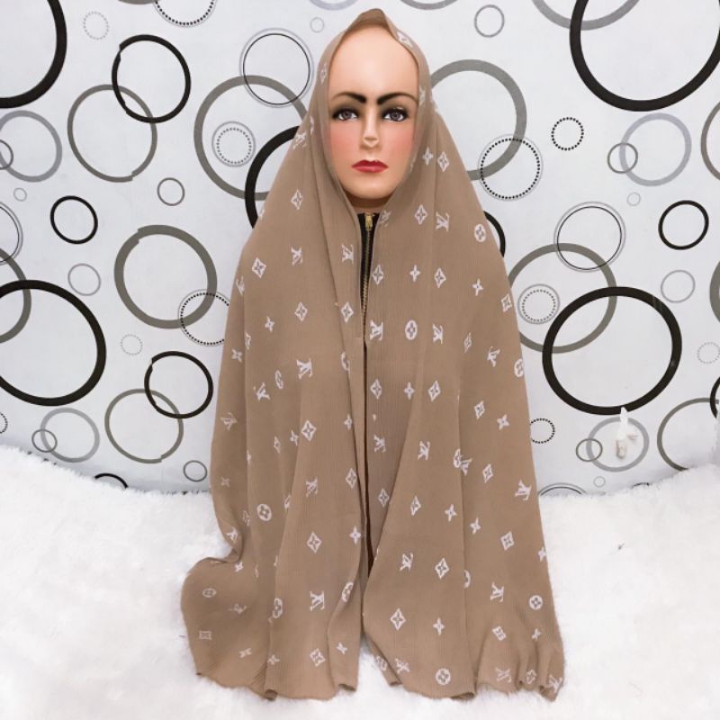 Jilbab pashmina instan resleting