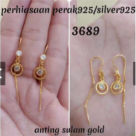 Anting perak 925 lapis emas