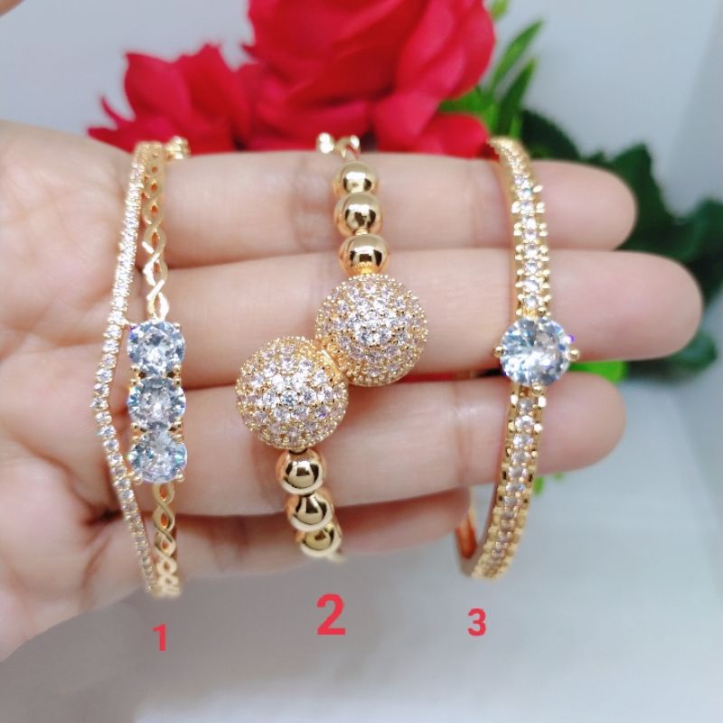 xg8 gelang bangle Bangkok perhiasan Titanium Xuping Rodium perhiasan lapis emas 24 karat