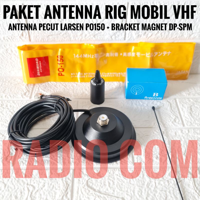 PAKET ANTENA MOBIL PECUT LARSEN PO150 PLUS BRACKET MAGNET DP SPM / PAKET ANTENA RIG MOBIL VHF PO150 BRACKET MAGNET DP-SPM MURAH ANTENA MOBIL DP-L2SE