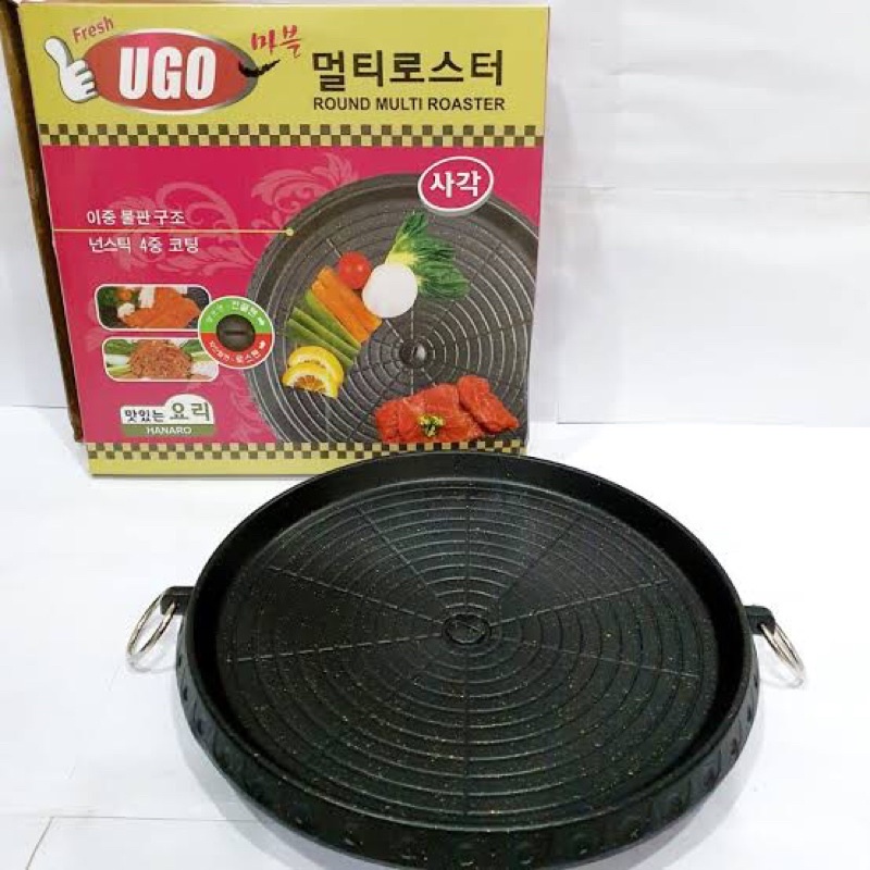 Grill pan teflon bulat / grill pan korean bbq UGO 32cm