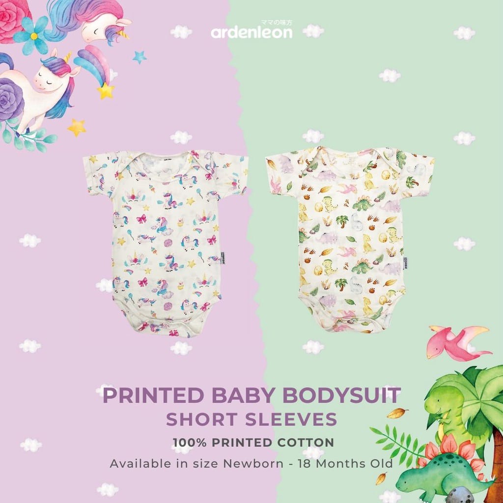 ARDENLEON | ARDEN  PRINTED BABY BODYSUIT SHORT SLEEVES