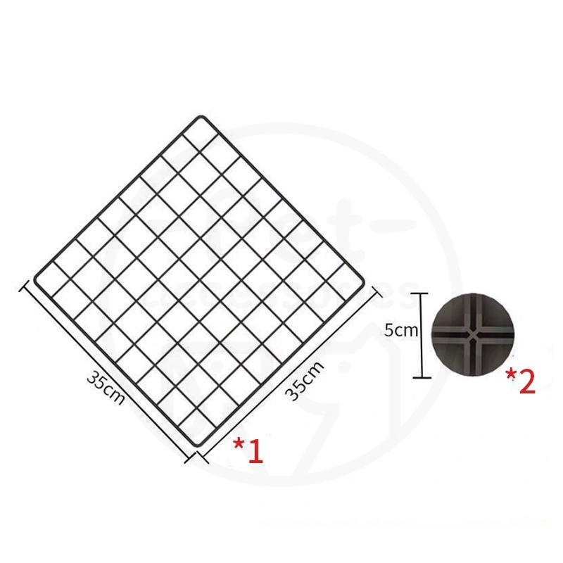 Kandang Hewan Peliharaan / Kandang Anjing / Kandang Kucing / Kandang Hamster Burung Pagar Besi DIY-1pcs hitam+2Penyambu