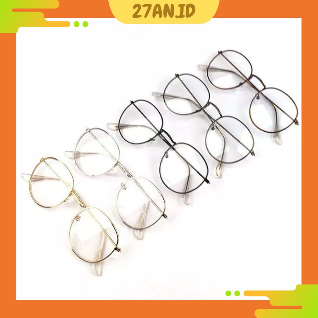 ( 27AN.ID ) COD Kacamata Fashion Frame KM11 Metal Gaya Retro Untuk Pria / Wanita B11
