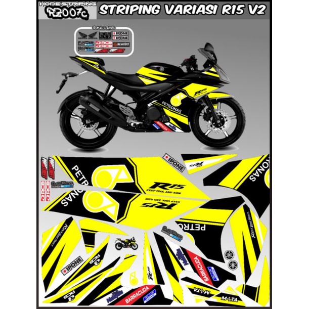 Striping Sticker Yamaha R15 V2 Decal Stiker R15 V2 Variasi R15 V2