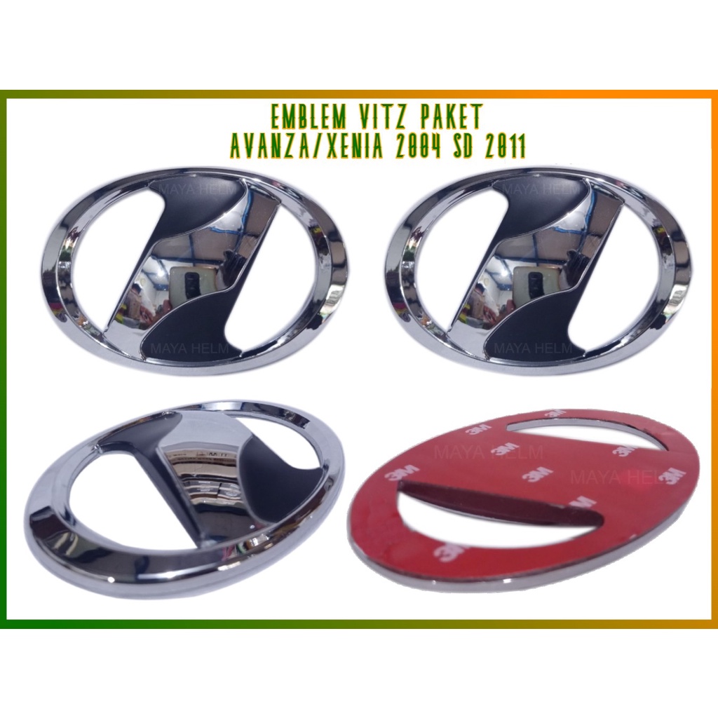 Emblem Logo Mobil Paket depan belakang Toyota Vitz Velfire Avanza Xenia 2004 sampai dengan 2011
