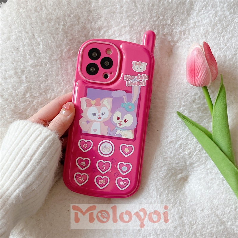 Kartun Disney LinaBell StellaLou Casing Ponsel Kompatibel Untuk iPhone XR 11 7 8 Plus 12 13 14 Pro MAX X XS MAX SE 2020 Kepribadian Retro Pola Seluler Glossy Lembut TPU Cover