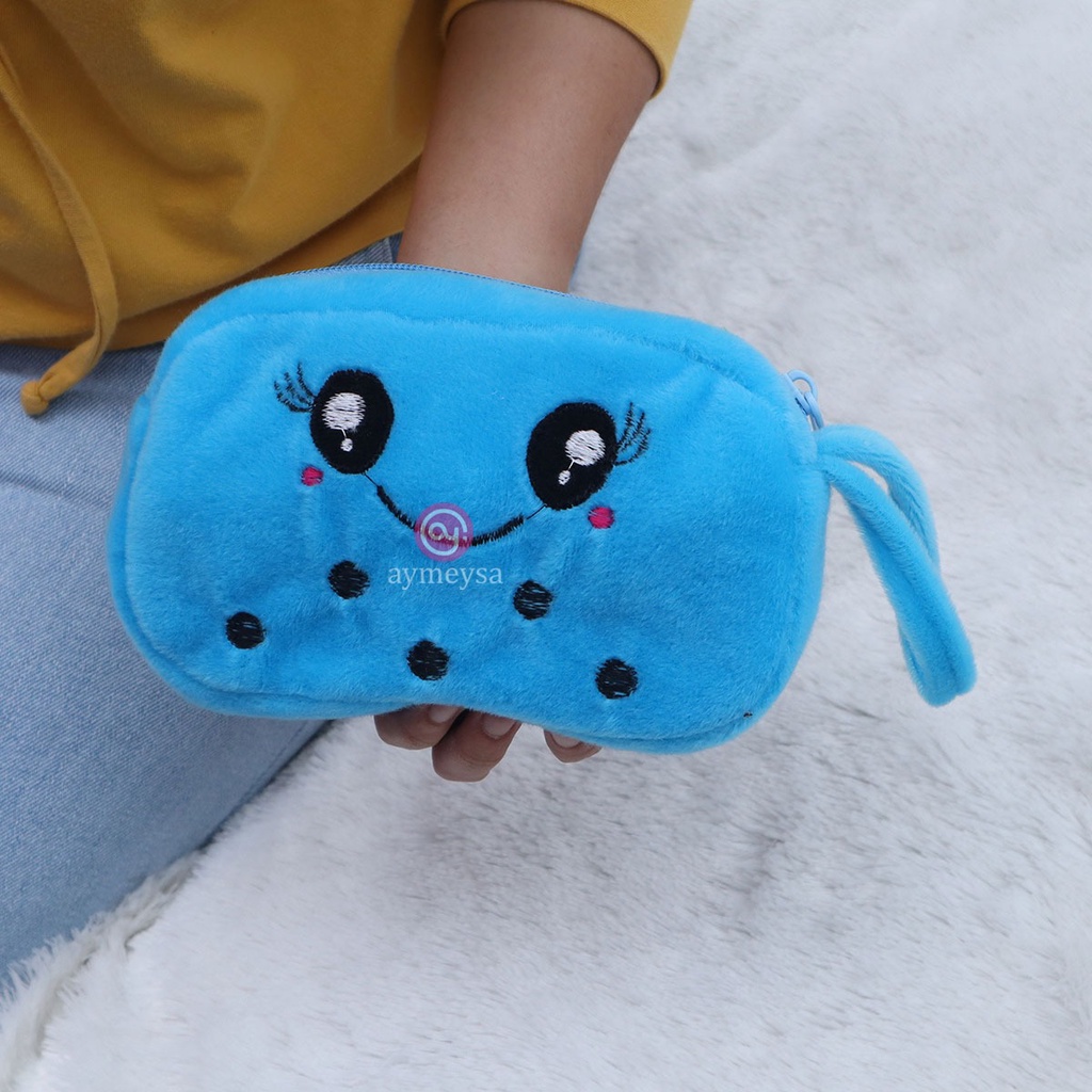 Tas pouch kosmetik / makeup mini motif boneka boba viral terlaris 2022 dompet handpone dan uang dengan satu resleting terbaru grosir bisa bayar ditempat gratis ongkir