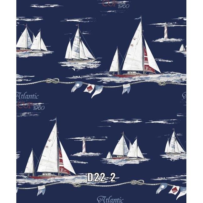 Wallpaper Dinding Motif Anak Kapal Laut Adventur Biru Myunghee93