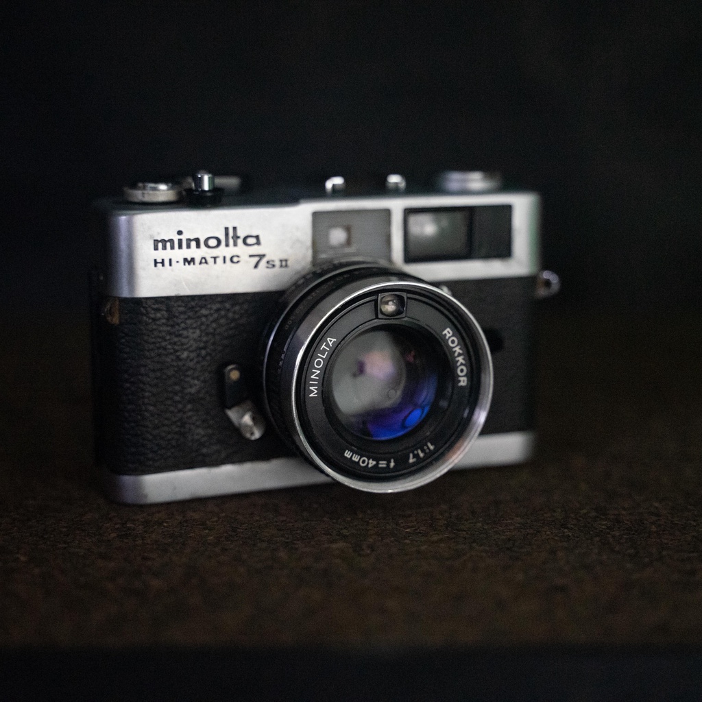 MINOLTA HI - MATIC RANGEFINDER MINOLTA HI MATIC SILVER LIKE NEW  KAMERA FILM KAMERA ANALOG