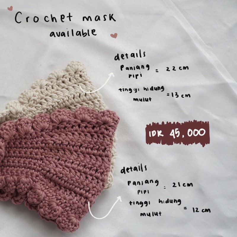 Crochet Mask/ Masker Rajut Non Medical Masker