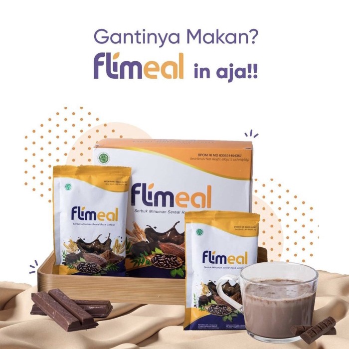 Flimeal Meal Replacement Rasa Coklat - 1 Box isi 12 sachet