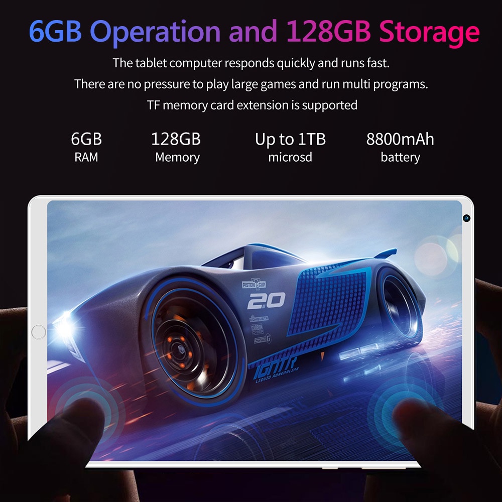 【Produk Panas】 Tablet Android Baru P20 Pro 6GB  + 128 GB Layar HD Besar inci WIFI Kursus Online Kartu Ganda, Jaringan 4G Sepuluh Inti Baru