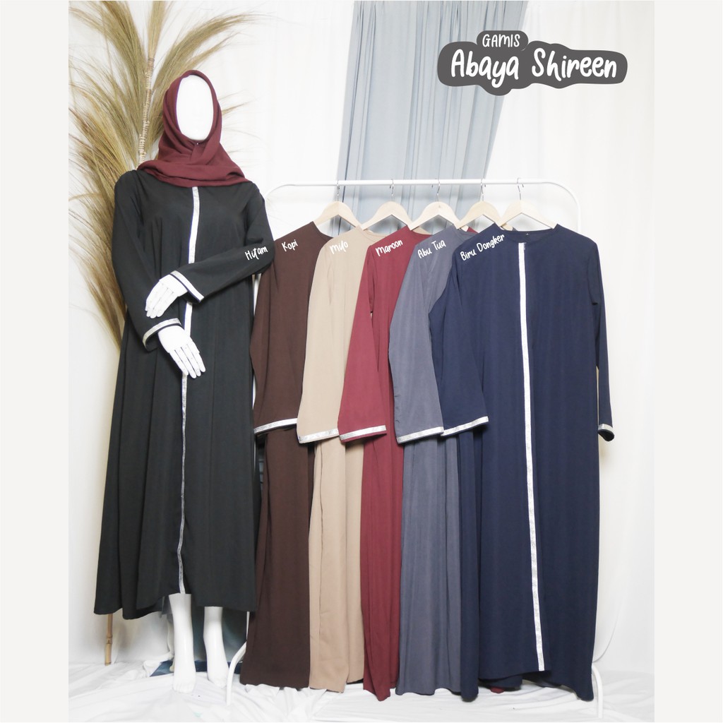 Abaya Shireen Bahan Wolfis Premium Gamis Super Adem Busui &amp; Wudhu Friendly Original By Alima