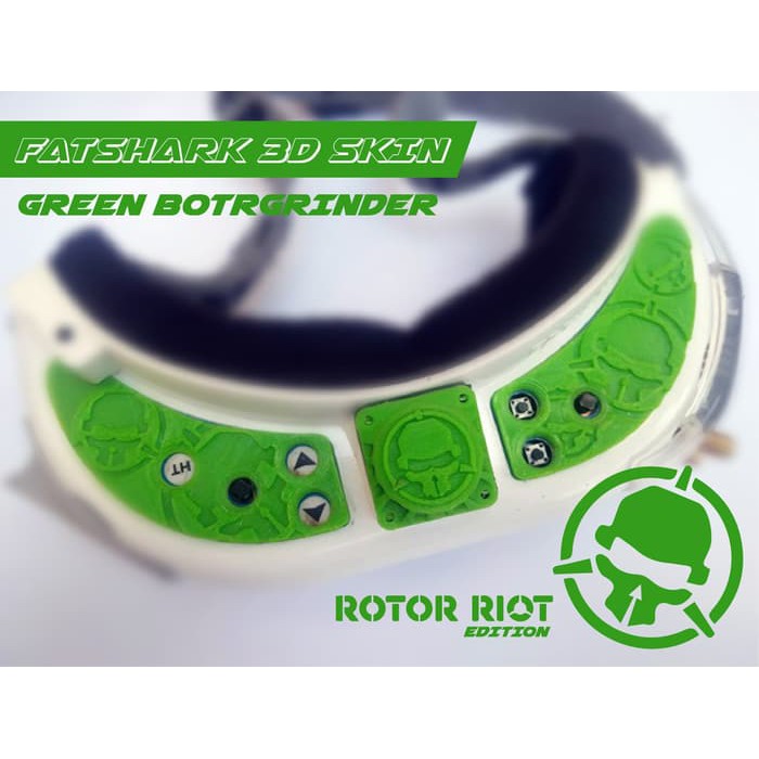Fatshark HD2 HD3 HDO Rotor Riot 3d Skin 3D printing (GREEN BOTGRINDE