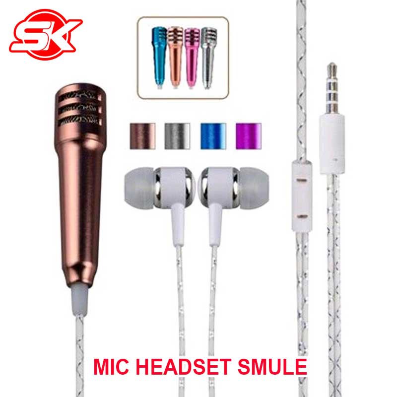 MIC HEADSET SMULE MICROPHONE EARPHONE UNTUK KARAOKE HP ANDROID IPHONE | MIC SMULE JERNIH ANTI NOISE