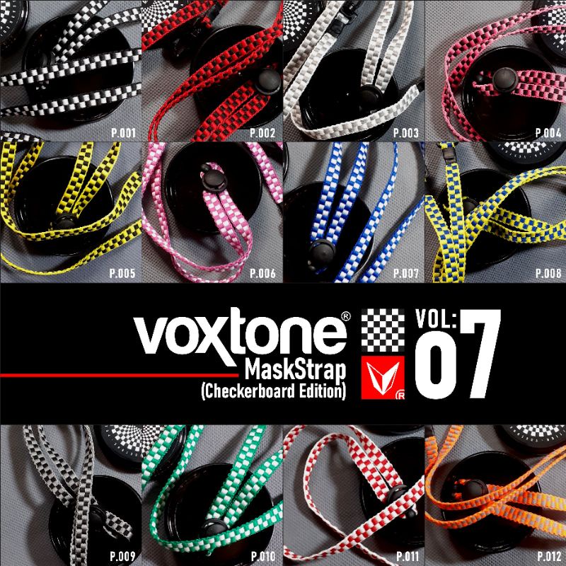 Strap Masker Premium Voxtone Vol.07 Checkerboard Edition - Mask Strap/ Kalung Masker/Konektor Masker 2 in 1 Catur