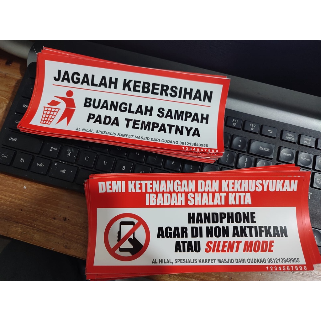 Stiker Masjid JAGALAH KEBERSIHAN - Matikan HP - Al Hilal