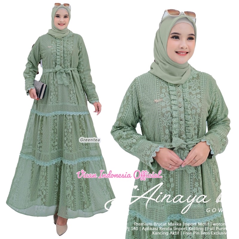AINAYA #2 GAMIS WANITA BROKAT NEW ARRIVAL BY ORI NALA