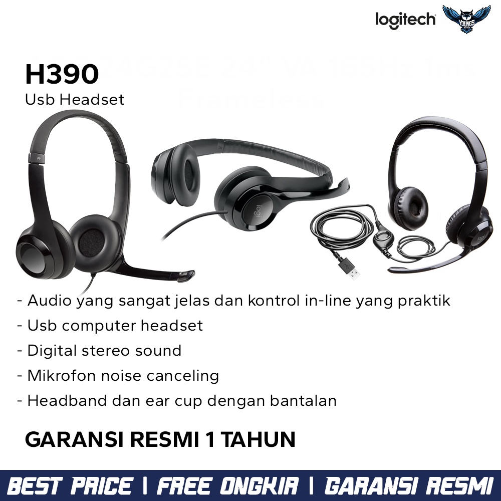 Logitech H390 Headset Stereo USB Mikrofon Noise-Cancelling | H 390