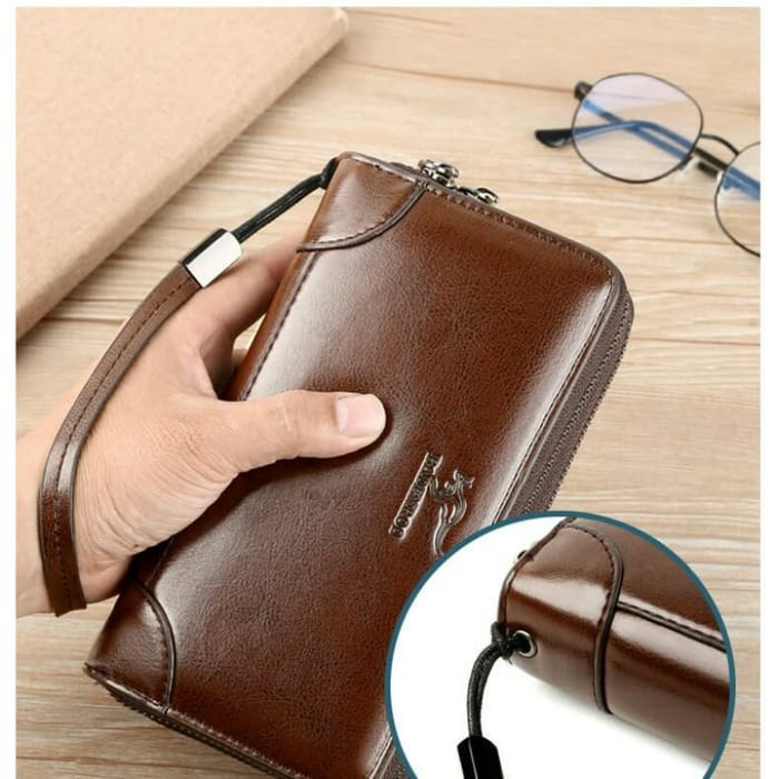 

Promo Terbatas - Tas Tangan Pria Import Dompet Kulit Panjang Clutch Badenroo - Coklat